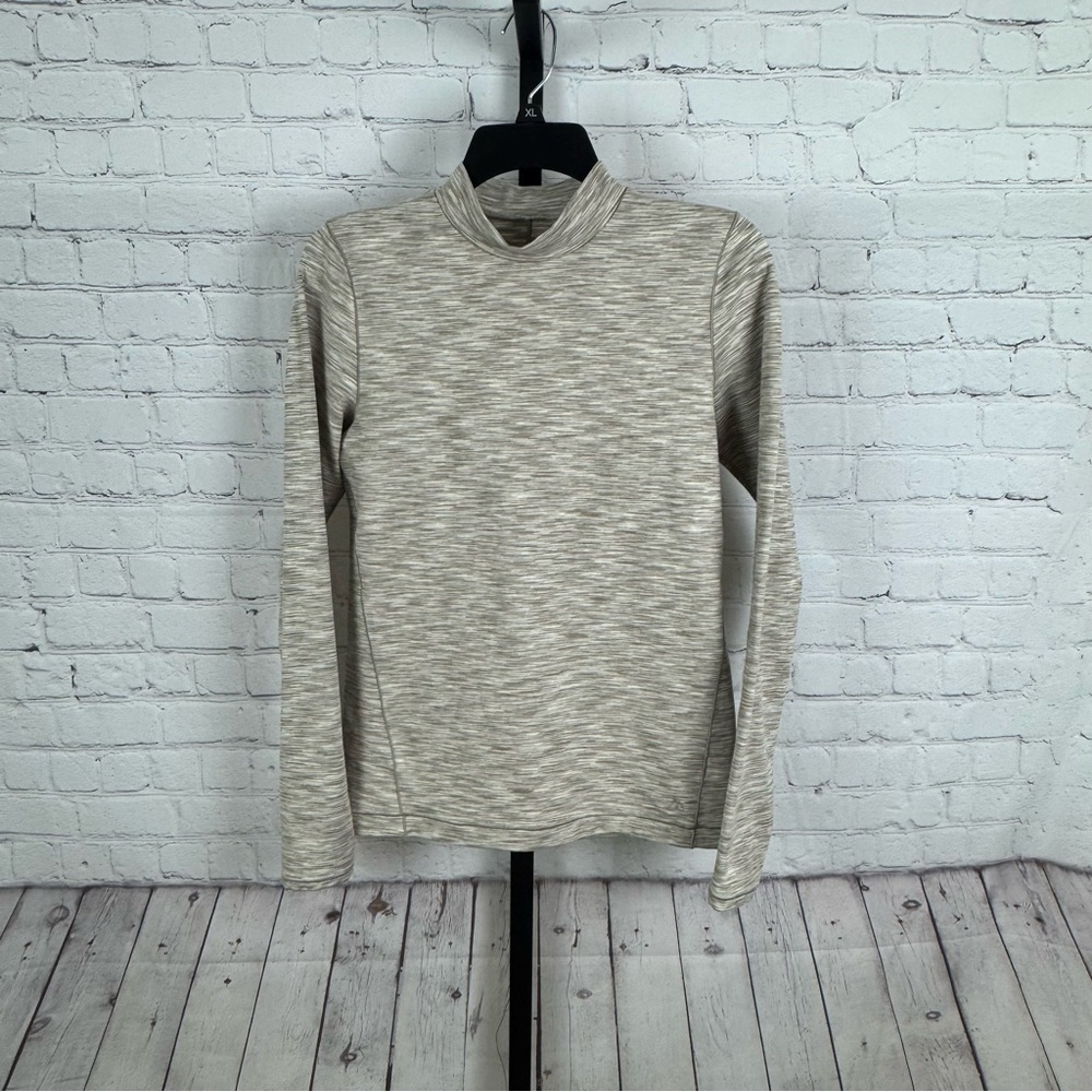 Alpine Design Mock Neck Long Sleeve Knit Top Khaki Size Medium